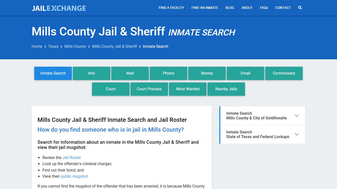 Mills County Jail & Sheriff Inmate Search - Jail Exchange